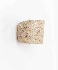 Wandleuchte aus Eiche und Naturmaterialien zylindrisch 1411 ALMUT Schirmmaterial Almwiese
