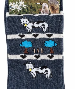 Socks 4 Fun Socken Kuh Blau, 35-38