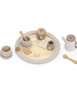 Tee-Set aus Holz – Nougat